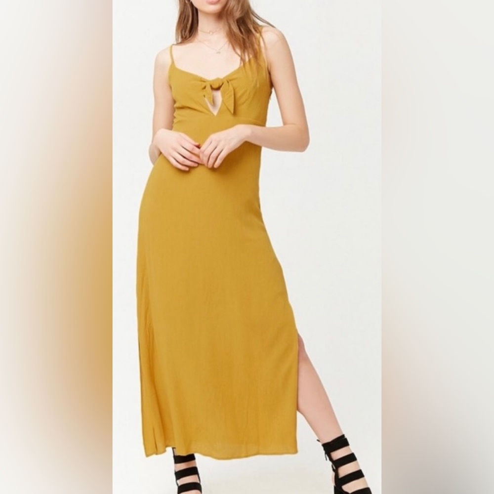 Mustard Keyhole Maxi Dress